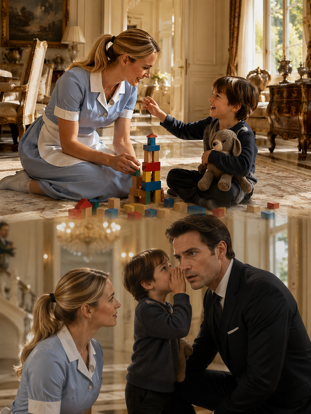 I ONLY COVERED MY SISTER’S MAID SHIFT FOR A DAY – UNTIL THE CEO’S LITTLE BOY WHISPERED THE WORD THAT STOPPED HIS FATHER COLD