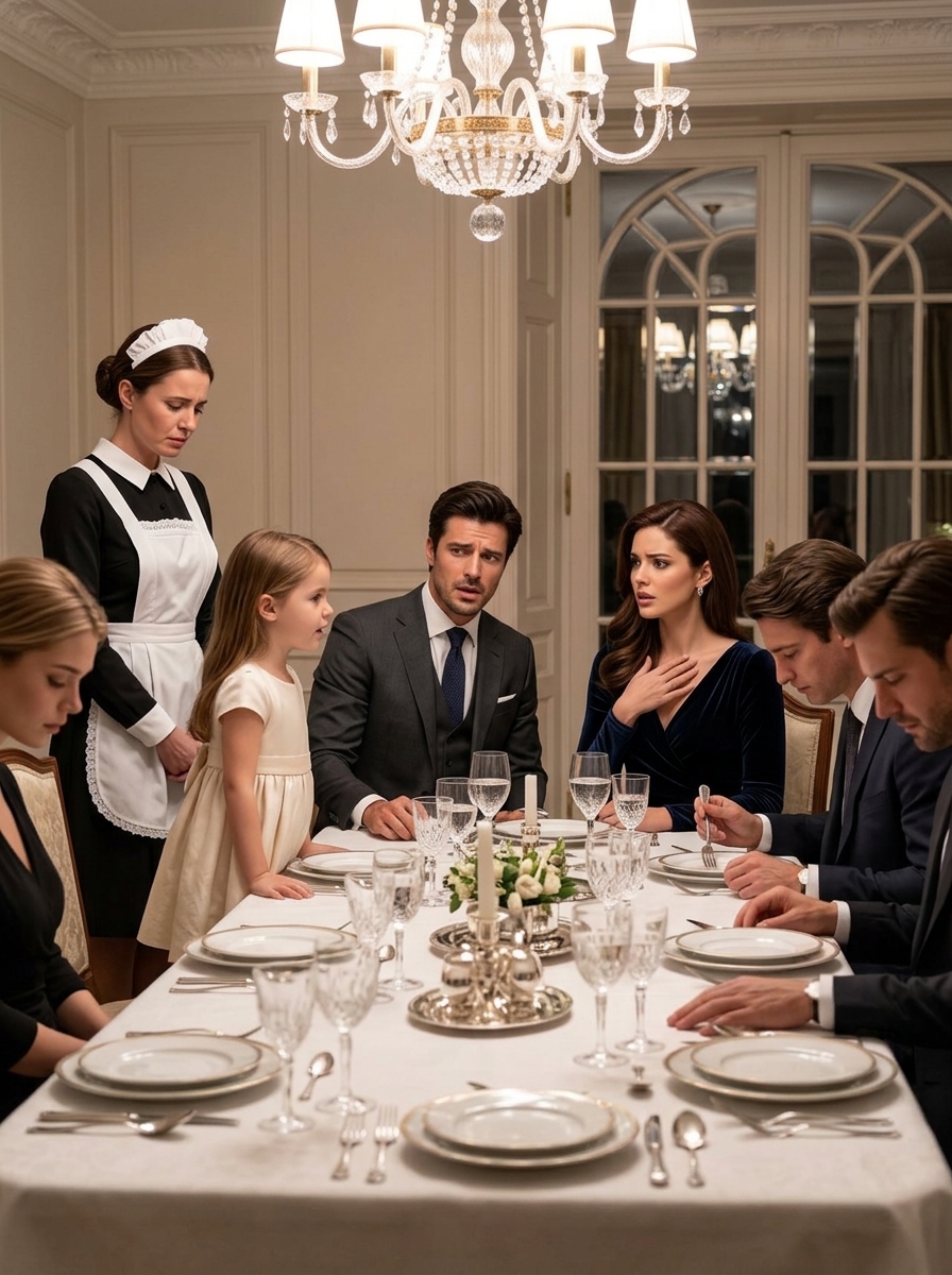 The Billionaire’s Fiancée Mocked the Maid at Dinner Until Her Little Girl Stood Up and Made the Whole Room Ashamed