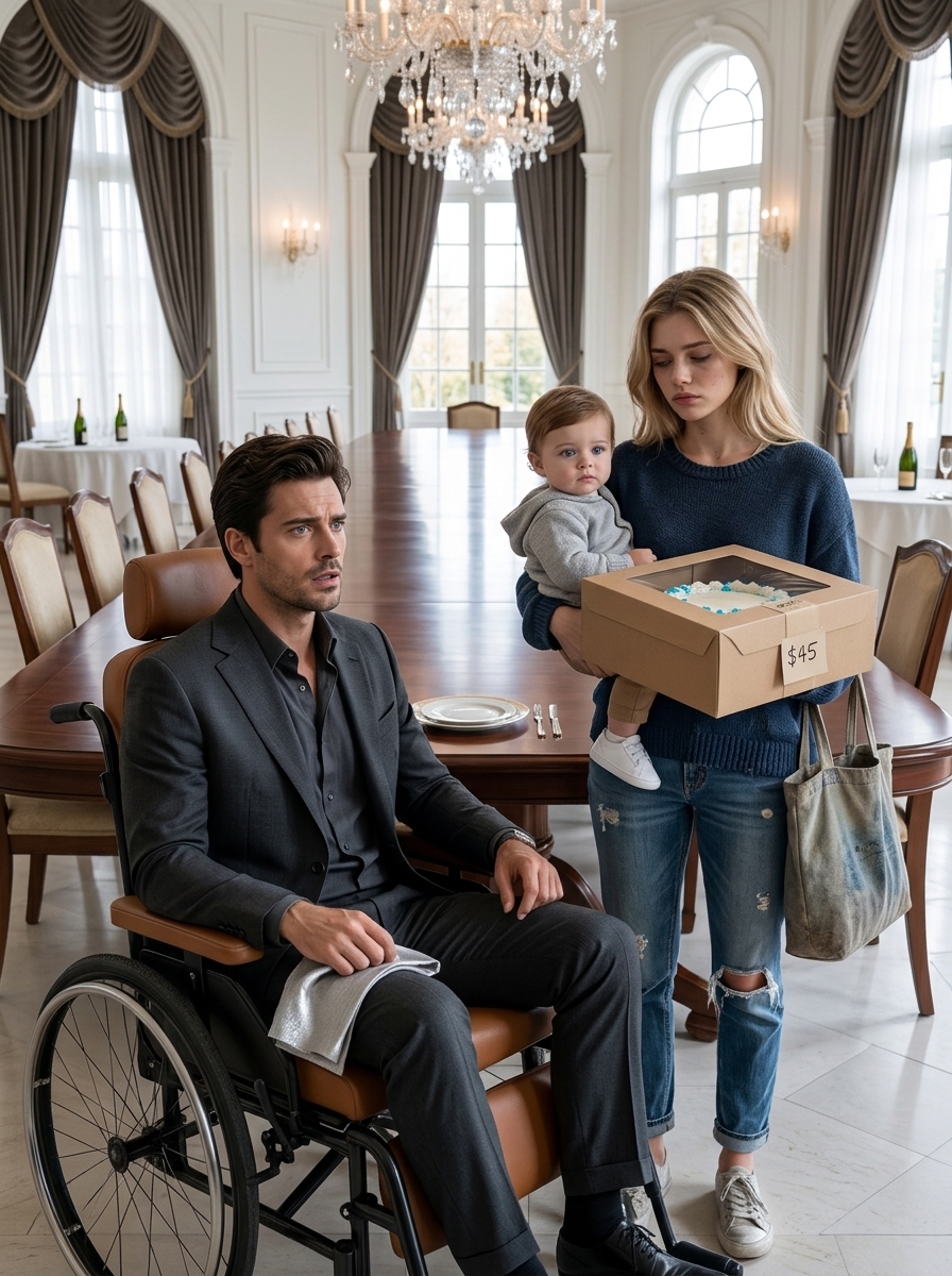 No One Came to the Paralyzed Mafia Boss’s Birthday—Except a Tired Single Mom Carrying a $45 Cake Who Exposed the Betrayal of His Entire Empire