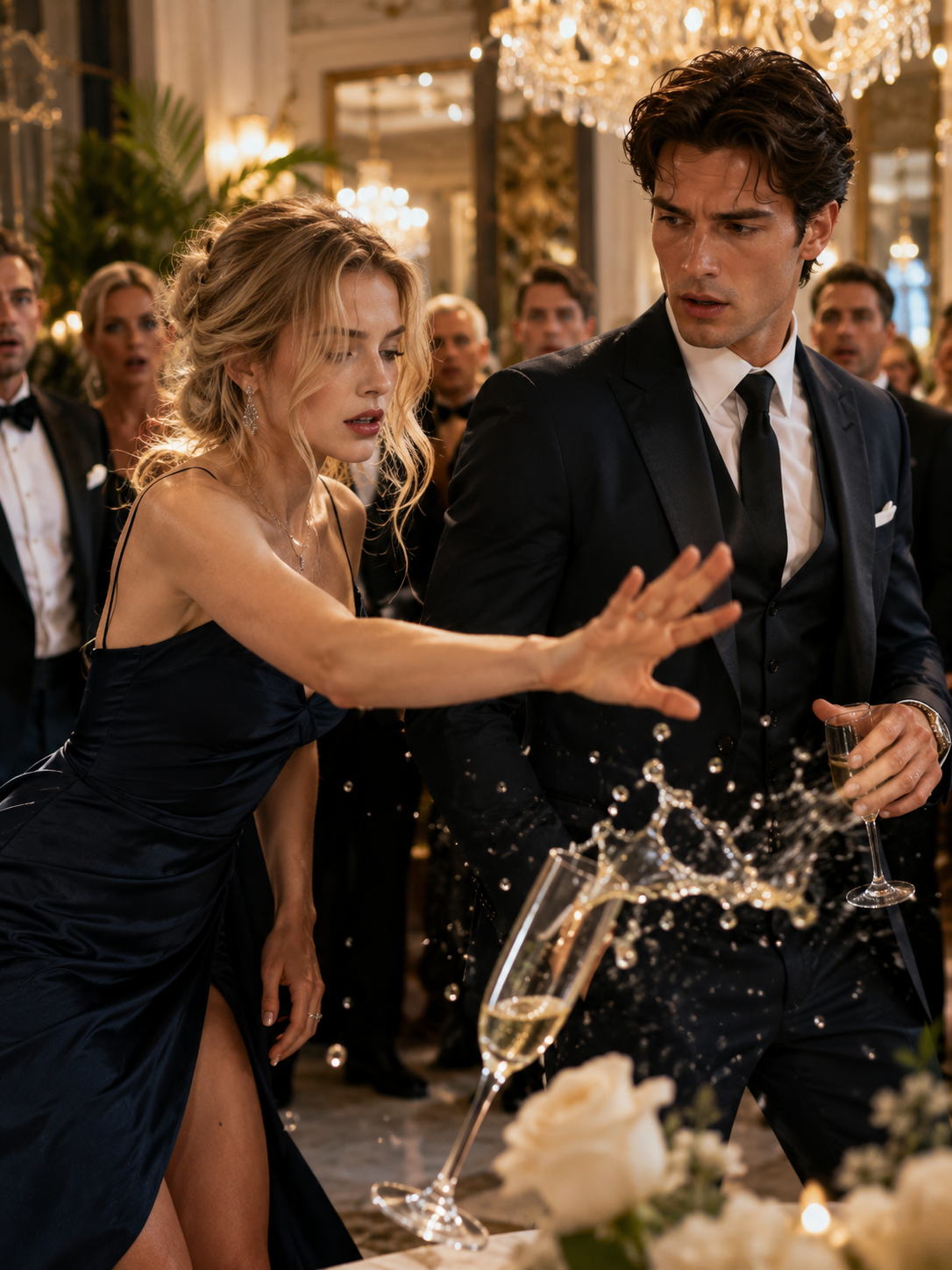 She Knocked the Champagne From the Billionaire’s Hand… Then Whispered, “Don’t Drink It.”