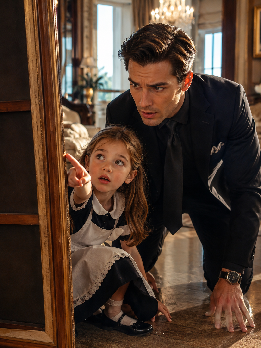 “Check Behind the Painting, Sir.” The Maid’s Little Daughter Whispered—The Mafia Boss Was Shocked Beyond Words