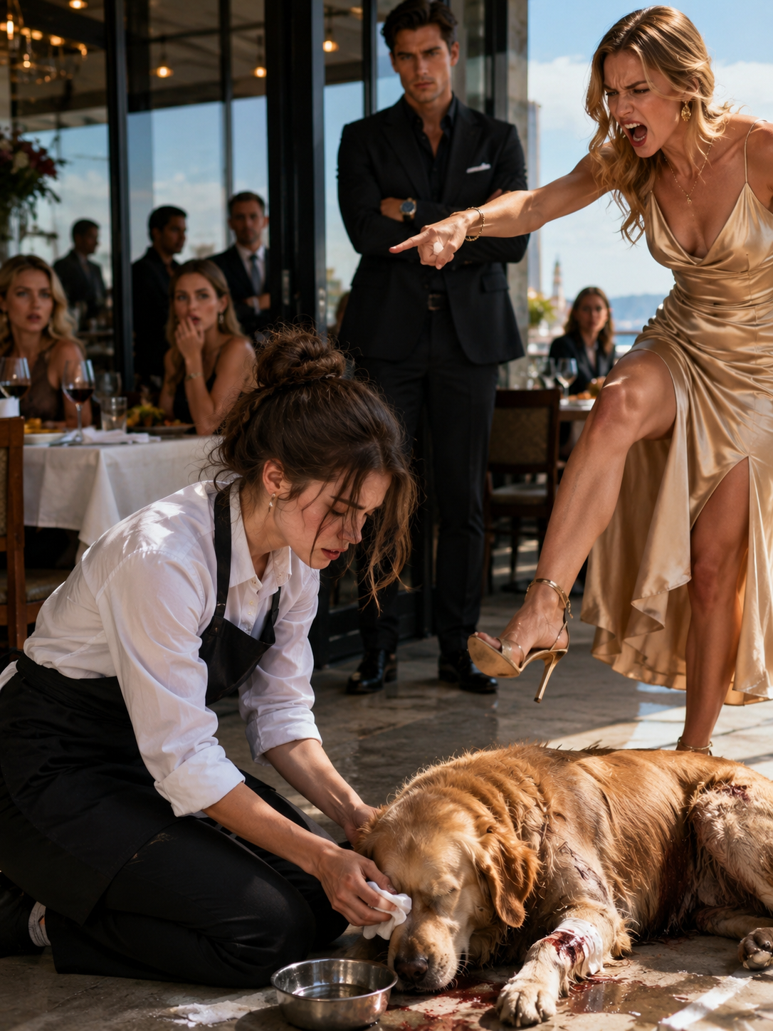 The Mafia Boss’s Fiancée Kicked a Waitress Who Saved A Dying Dog — She Never Expected Who Walked Through The Door