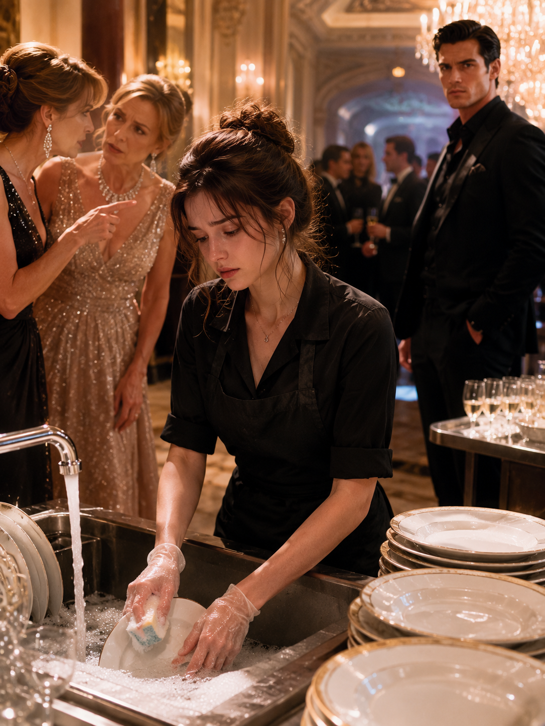 They Forced Her to Wash Dishes at a Luxury Gala… Never Knowing Her Husband Was the Mafia Boss