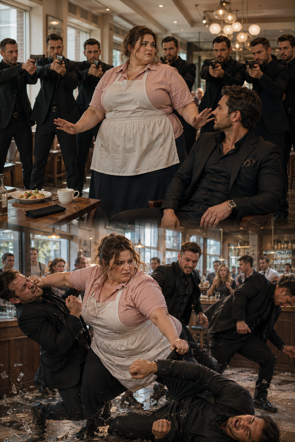 Six Armed Men Surrounded the Feared Mafia Boss—Then the Plus-Size Waitress Took Them Down and Exposed the Secret She’d Hidden for Eleven Years