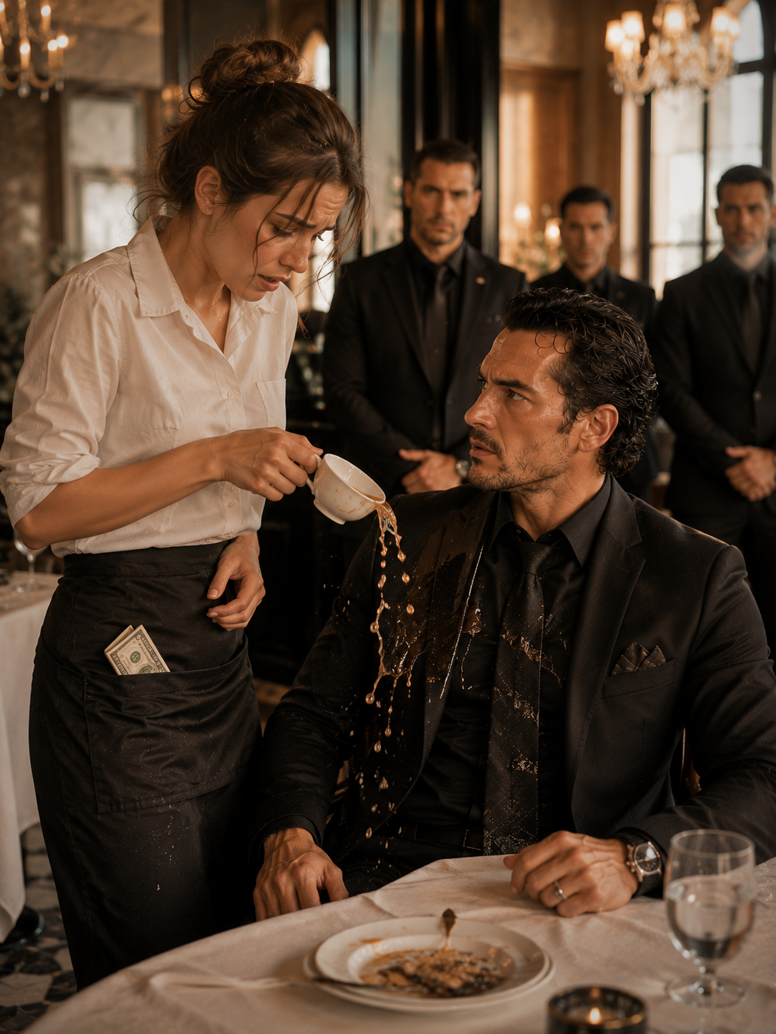 The Waitress Spilled Coffee on the Mafia Boss—Then He Noticed the Secret She Tried to Hide