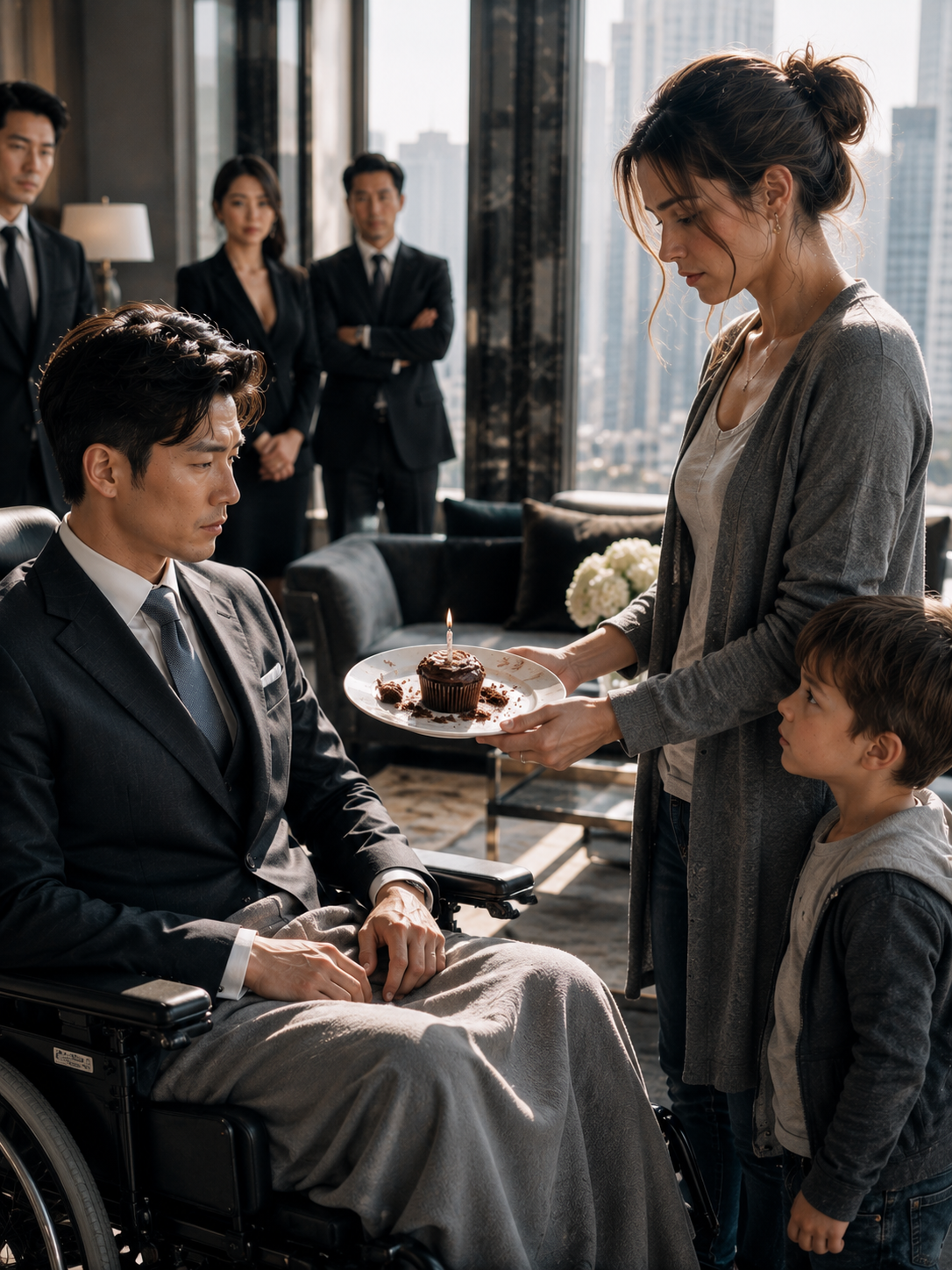 Everyone Abandoned the Paralyzed Korean Billionaire on His Birthday—Then a Single Mother Walked In With One Crushed Cupcake